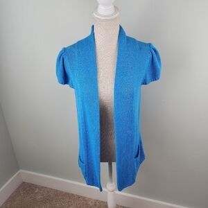 Worthington Women’s Cap Sleeve Open Front With Pockets Cardigan Size XL
